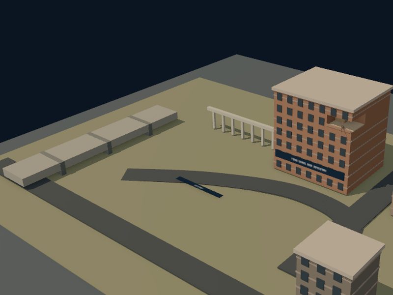 Dealey Plaza Moving-Target Diorama: fly brain experiment scene