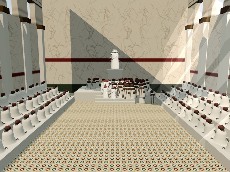 Ides of March, Rome 44 BC: Senate Hall Crime Scene Reconstruction: fly brain experiment scene