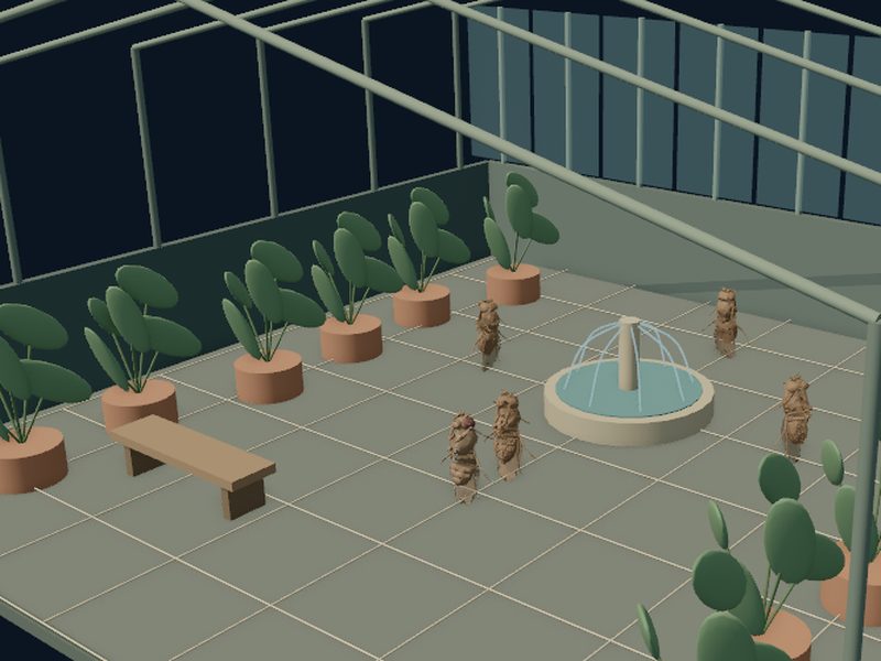 LSD Conservatory: fly brain experiment scene