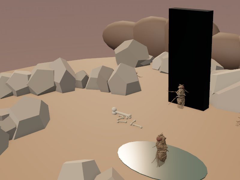 The Monolith: fly brain experiment scene