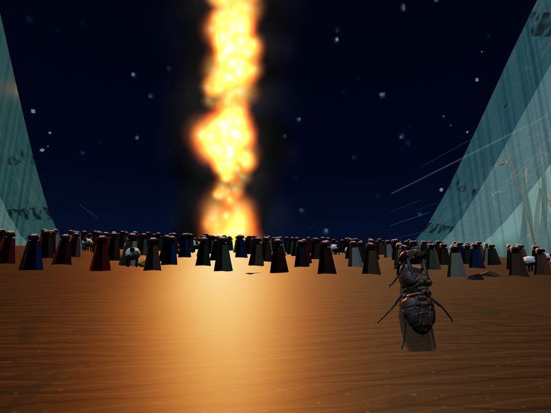 Parting of the Red Sea and the Walls of Water (Exodus 14): fly brain experiment scene