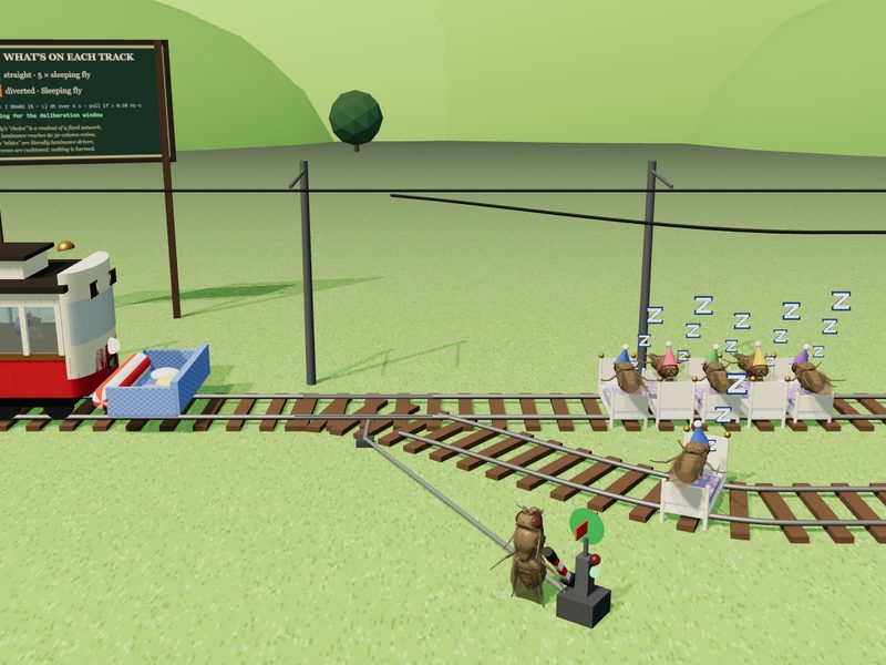 The Trolley Problem:ハエの脳の実験シーン